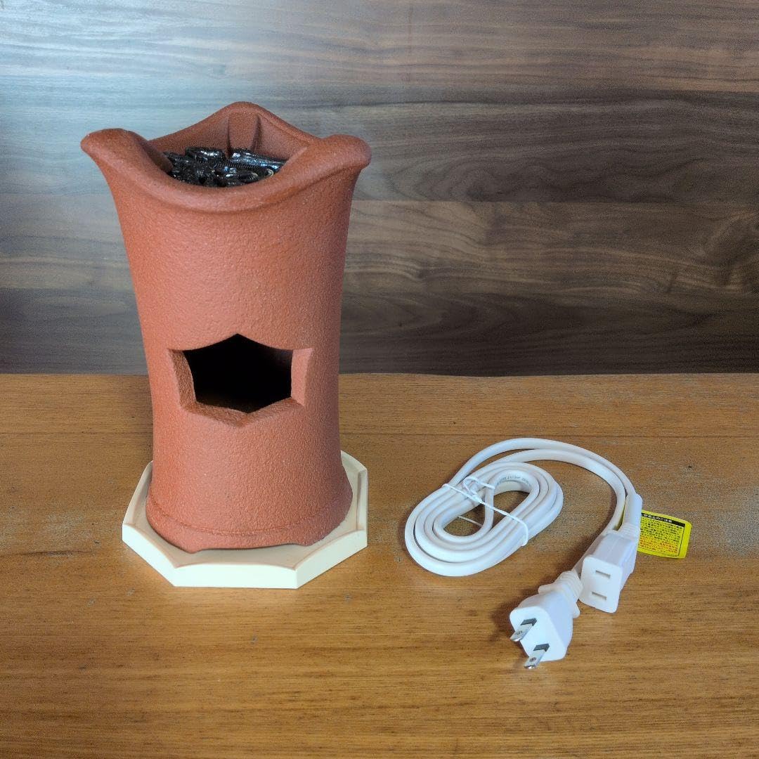 Amazon | 朱泥 電気涼炉 煎茶風炉 電熱器 煎茶道具 茶道具 炭型