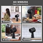 Airthereal Hotte Portable rechargeable, Hotte de Bureau avec batterie alimentée, 3-Fan Vitesses et grande tasse de collection d'huile, ventilateur d'échappement de cuisine portable amélioré pour RV Cuisson, RH180B noir