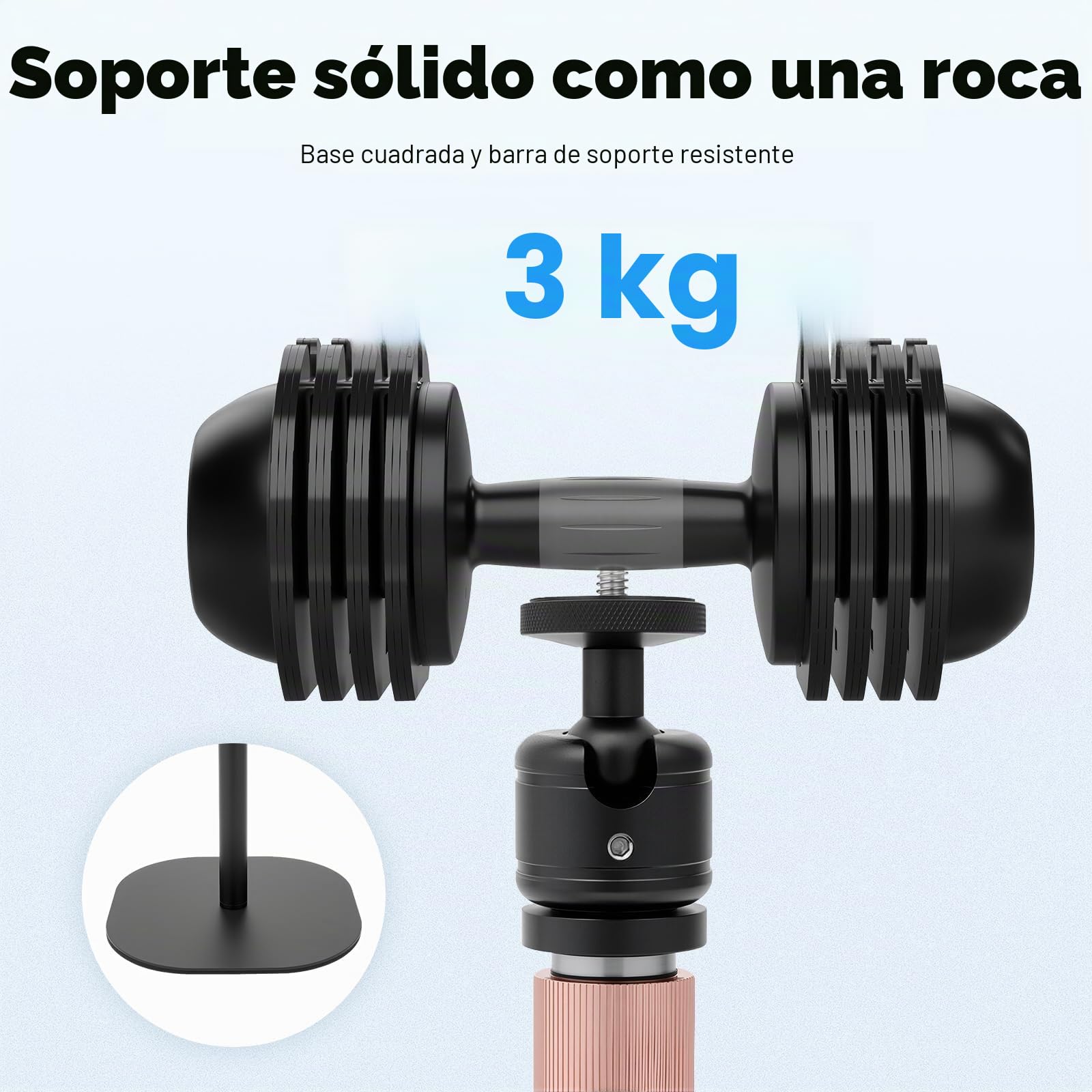 MINRS Soporte para proyector, 65 – 120 cm, altura regulable, giratorio 360°, soporte de suelo con rosca universal 1/4