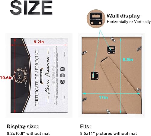 Vista 402 de KINLINK Marco de fotos A4 natural, de madera maciza con plexiglás acrílico para fotos A5 con paspartú o A4 sin paspartú, marco de fotos para mesa