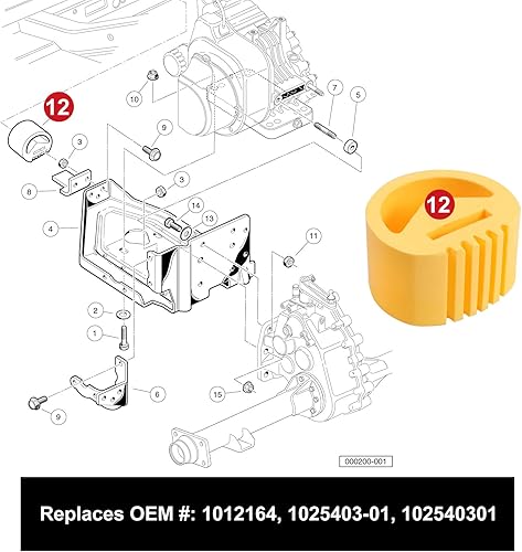 Miniatura 2 de Roykaw Amortiguador de vibración de ruido de montaje del motor del amortiguador del motor del carro de golf para los modelos 2004-up y anteriores