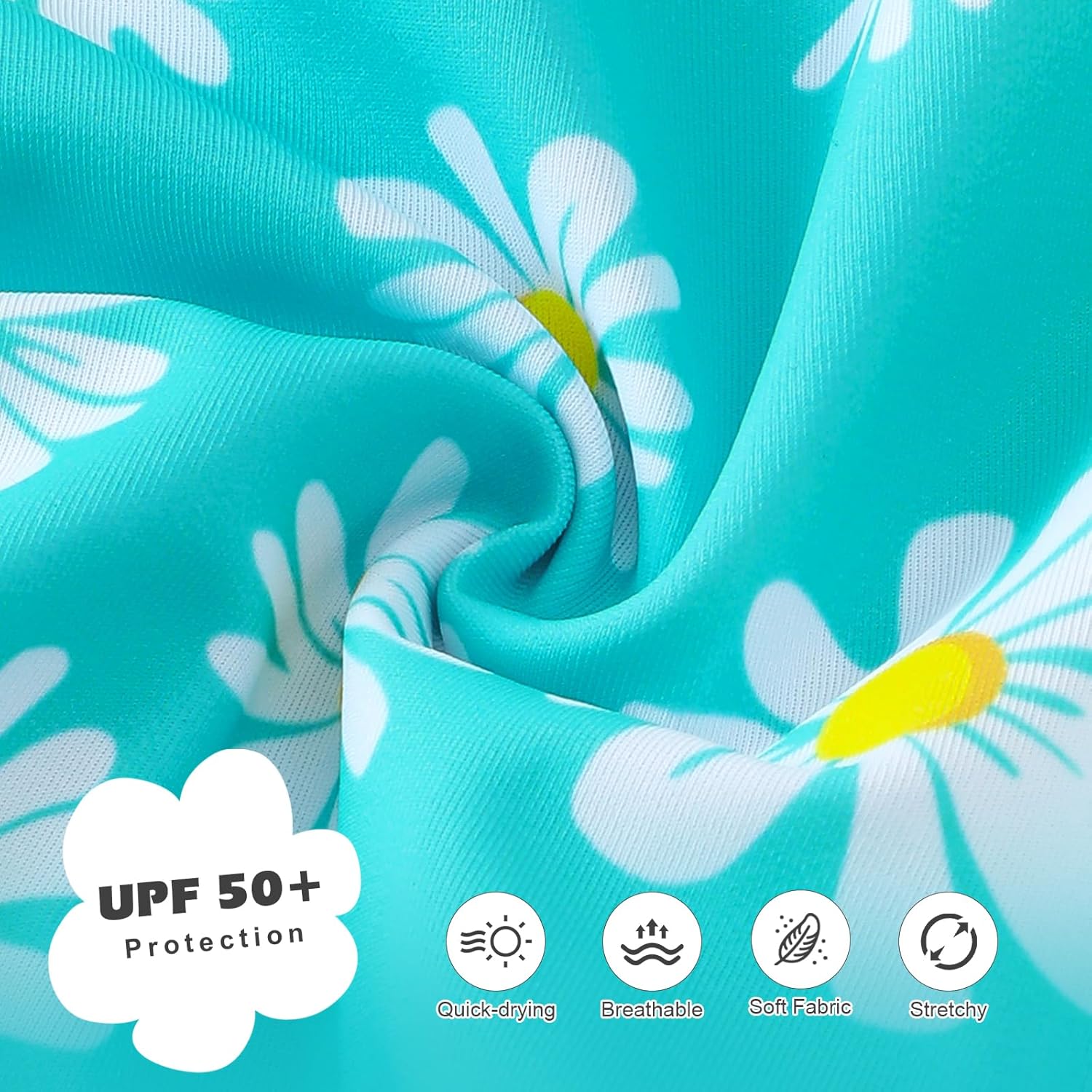 Renotemy Baby Girl Swimsuit One-Piece Bathing Suit with Sunhat Infant Toddler Summer Beach Pool Outfit for 3M-3T Girls - Image 5