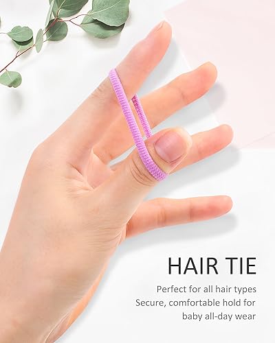 Miniatura 3 de Jollybows 300 ligas elásticas para el pelo de bebé, accesorios para el cabello para niñas, bandas pequeñas de nailon para el pelo para niños