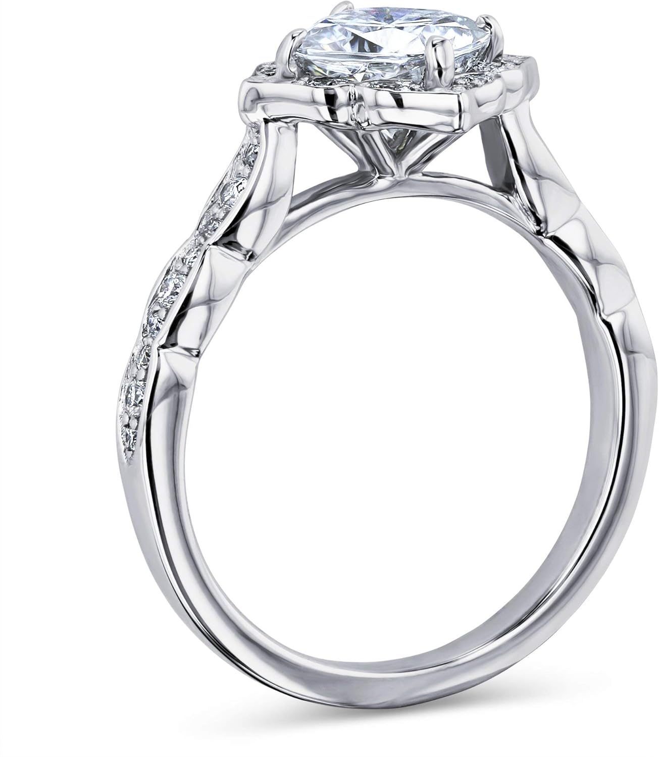 Kobelli 1 1/3 CTW Cushion Moissanite (G-H) Floral Halo Engagement Ring - Multiple Gold Options