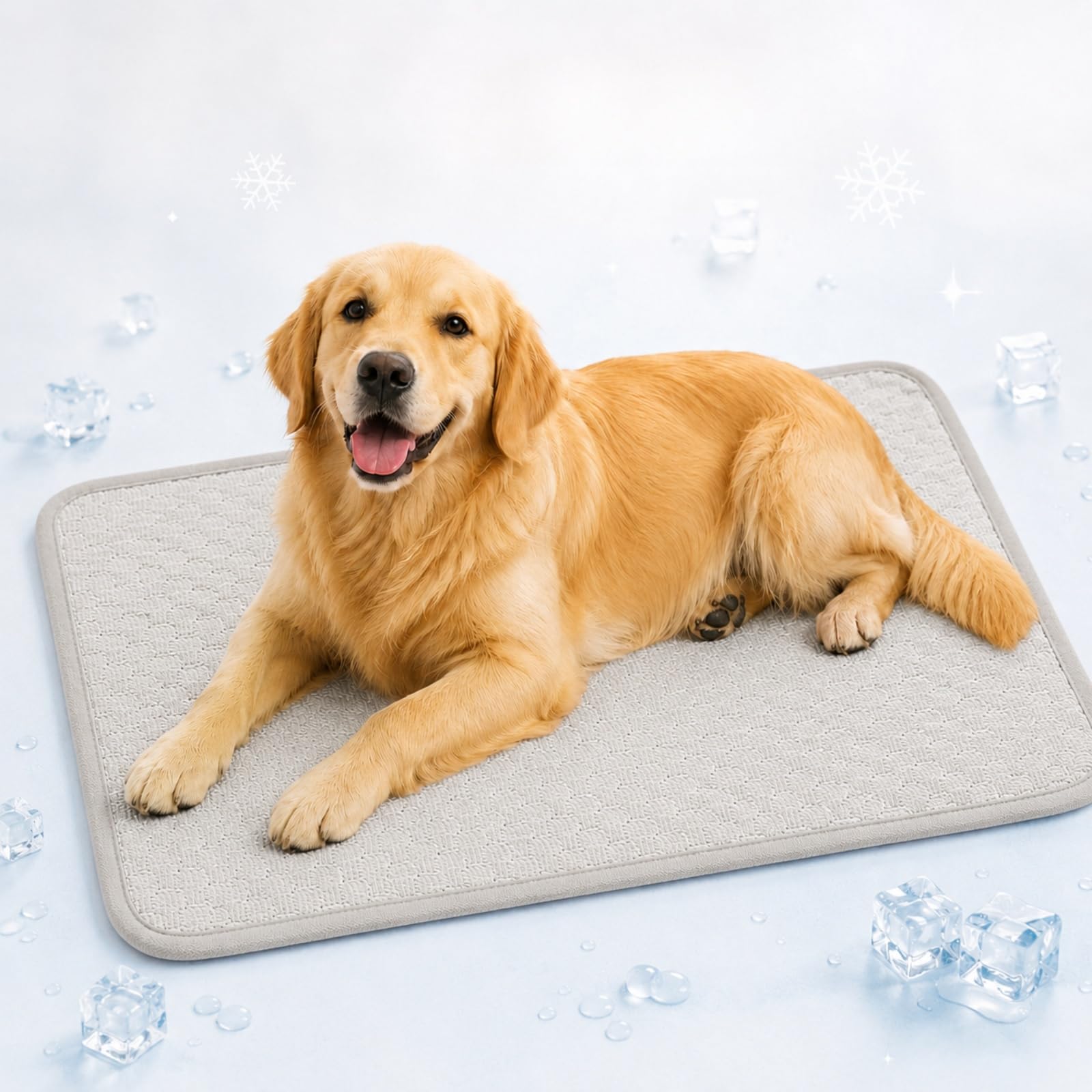 Topzywlc Dog Cooling Mat, Washable Cooling Mat for Dogs & Cats, Soft 3D Massage Bumps Pet Cool Mat with Non-slip Mesh Bottom, Ice-Silk Polyester Material Summer Pet Sleeping Mat (Gray, L) โ image 1