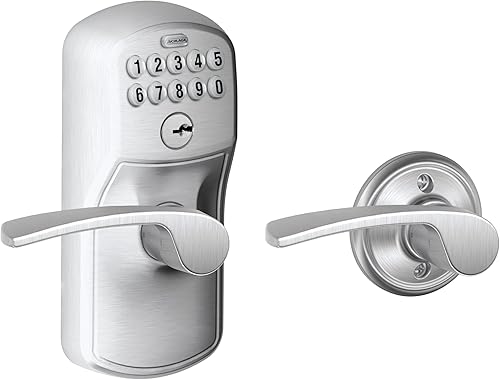 Miniatura 8 de Schlage - FE575 PLY 626 FLA Plymouth - Entrada de teclado con bloqueo automático y palancas Elan, cromado con brocha.