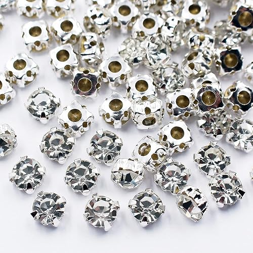 Diamantes de imitación para coser de 0.116 a 0.394 pulgadas (3 a 0.394 in) con parte trasera plana, piedras de cristal brillantes, cuentas de