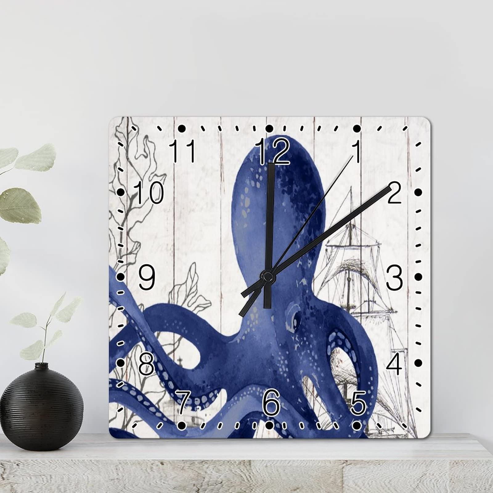 Horloge murale méduse silencieuse pour stopper le tic-tac