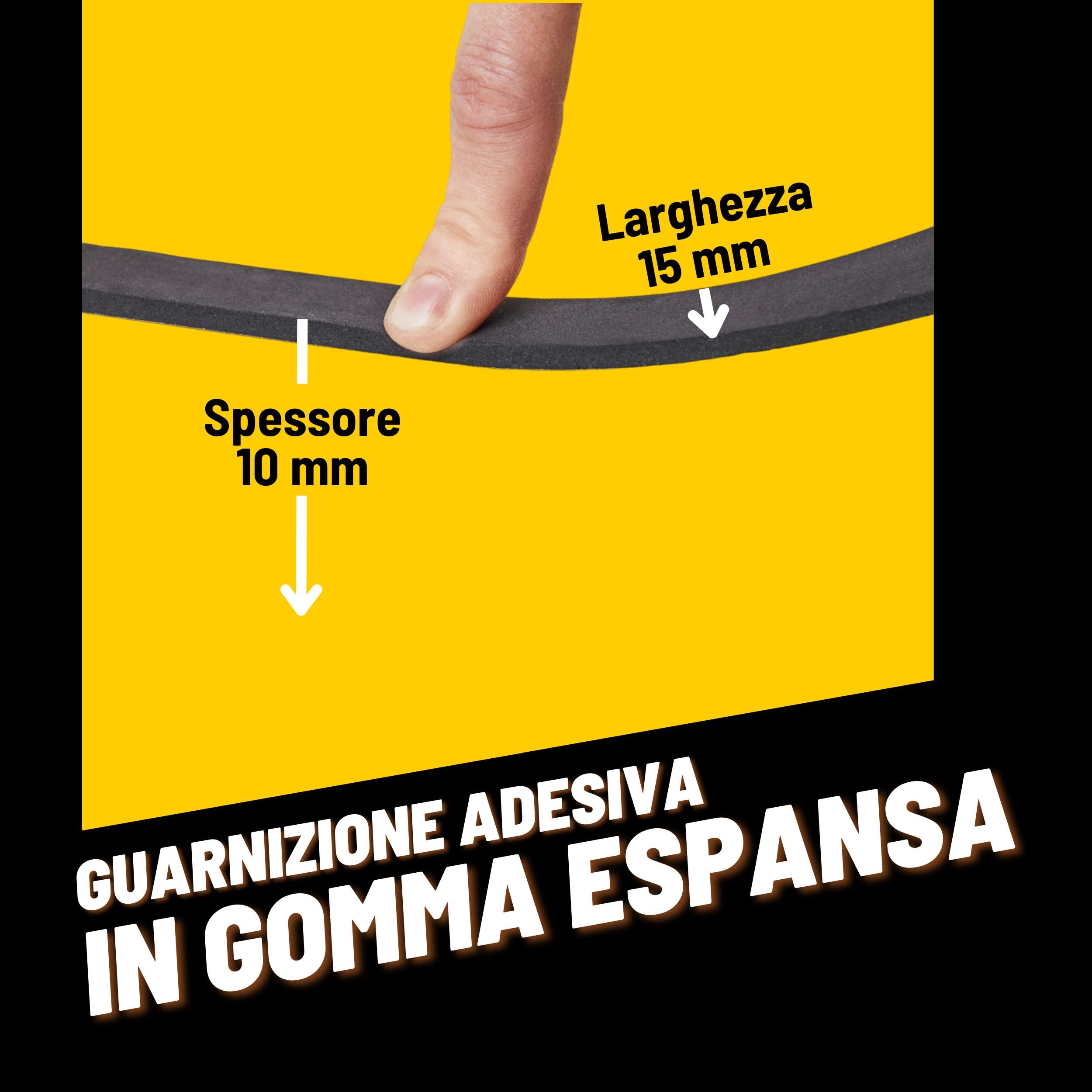 Junta burlete para ventanas y puertas negras, 10 x 15 mm - Junta adhesiva aplicable para bricolaje - Tira selladora de 10 m para puertas y ventanas - Junta para puerta blindada