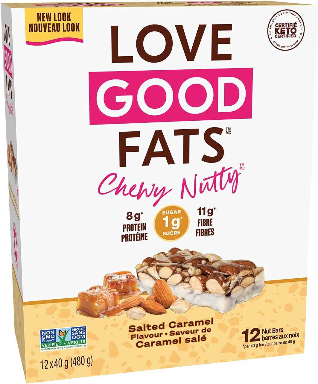 Love Good Fats PlantBased Bars ChewyNutty Salted Caramel Keto