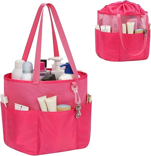 Miniatura 8 de Neceser de viaje, bolsa de aseo de gran capacidad para mujeres y hombres, bolsa de malla para ducha, organizador de ducha de secado rápido,