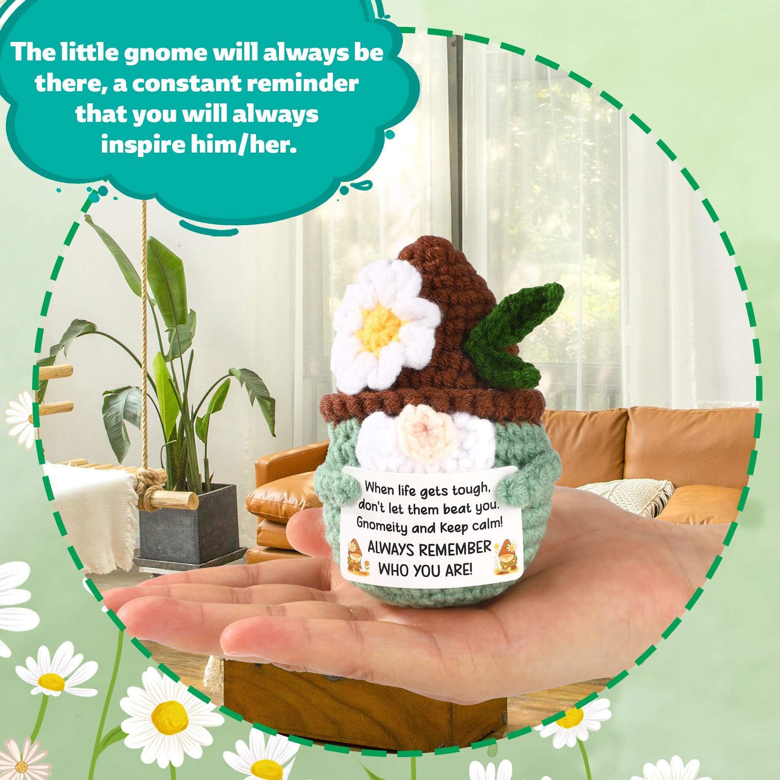 Positive Knitted Gnome Doll - Image 3