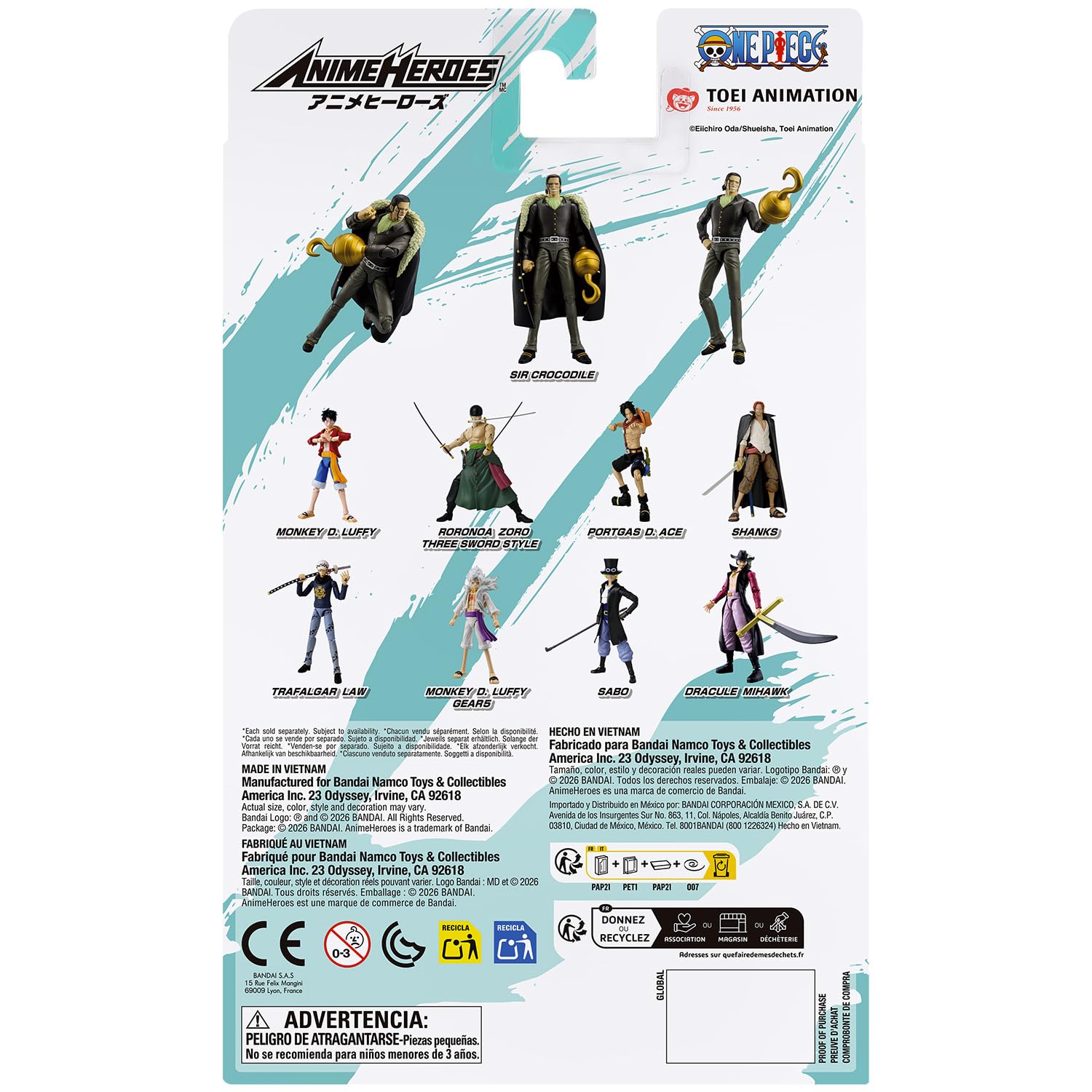 BANDAI – Anime Heroes – One Piece – Anime Heroes Figur 17 cm – Crocodile – Offizielle One Piece Lizenz… – Ansicht 2