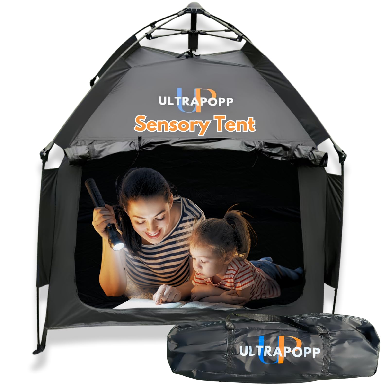 Ultrapopp Sensory Tent for Kids, Instant Easy Setup & Pack Blackout Calming Tents for Autistic Children, Tent for Autism ADHD SPD OCD, for 1-2 Person 39x39 in