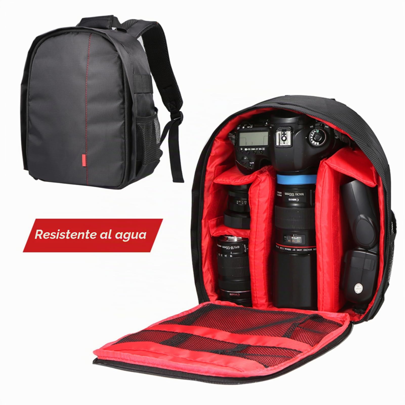 Andoer Mochila para cámara, DSLR Digital Camera Bolsa Pequeña Mochila de Cámara Reflex Impermeable Mochila Ligera Multifuncional Transpirable Bolsas 33 x 26.5 x 12.5 cm