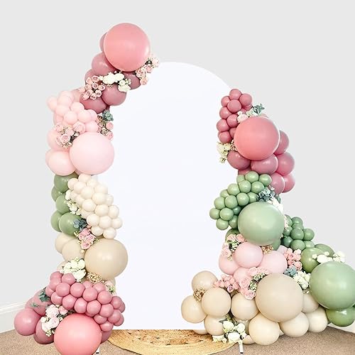 LJIE-House Cubierta de arco de boda de 7.2 pies, cubierta de arco blanco de elastano para boda, fiesta de cumpleaños, baby shower, decoración del