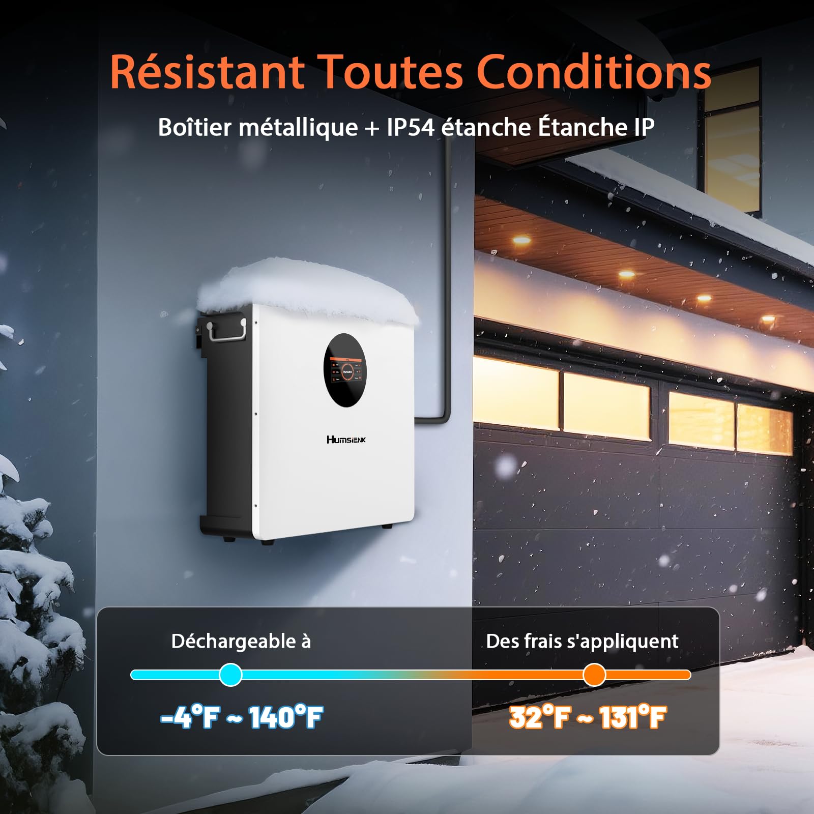 HumsiENK LiFePO4 Batterie au Lithium 48 V 100 Ah Con Bluetooth avec Protection 100 BMS et 6000 Cycles, 5120Wh, Batterie au Lithium à Cycle Profond pour Camping-Car, Système Solaire, Bateau, Maison