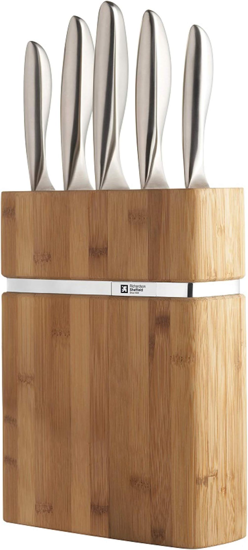 Richardson Sheffield Forme Contours Bamboo Knife Block Set, Silver