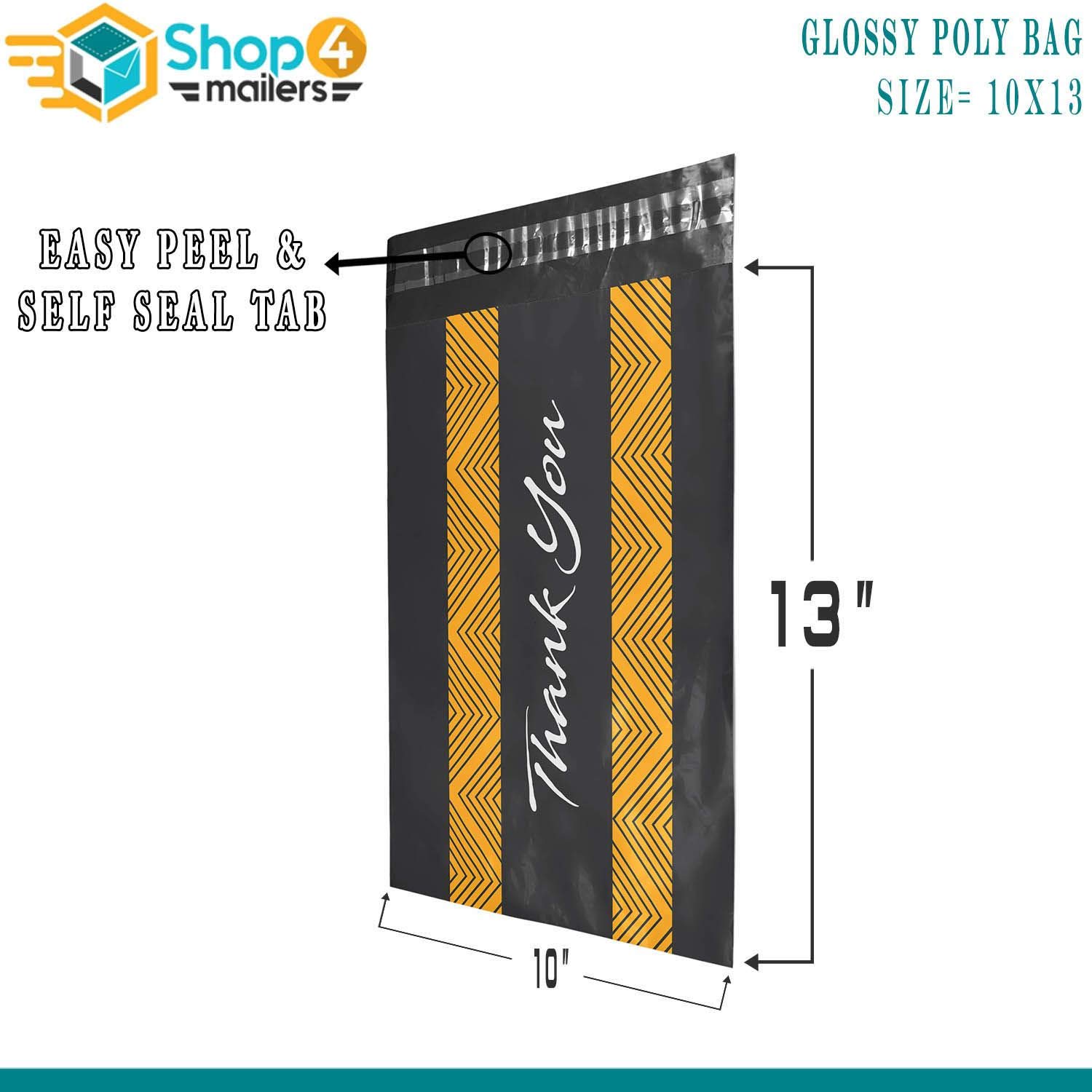 100-Pack 10x13 Glossy Poly Mailer Bags - Shopping Ladies Design Waterproof Shipping Envelopes