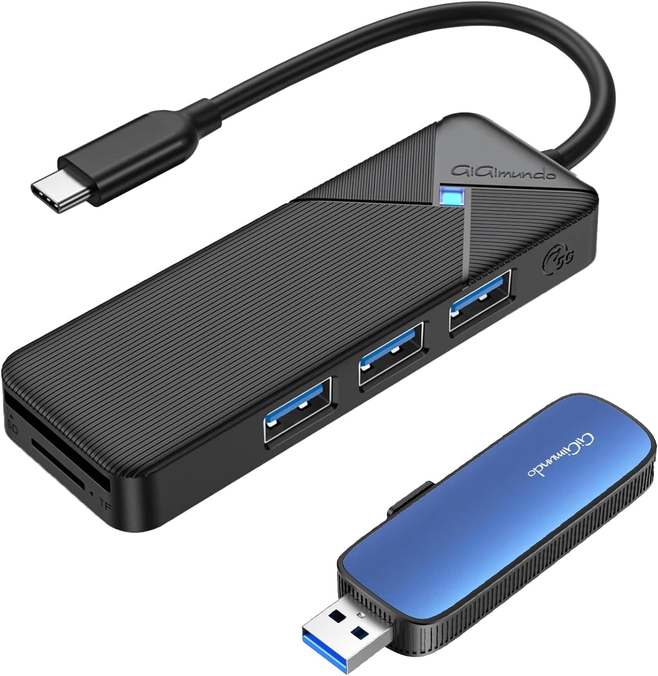 GiGimundo 256GB External Portable SSD+USB C Hub for Laptop