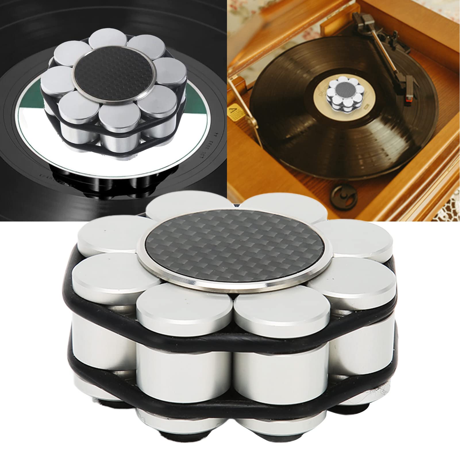 Stabilizzatore Professionale Per Giradischi in Vinile LP - Morsetto Per Peso Per Dischi in Lega di Alluminio Per Miglioramento della Qualità del Suono HiFi - Riduci Le Vibrazioni E Goditi La M