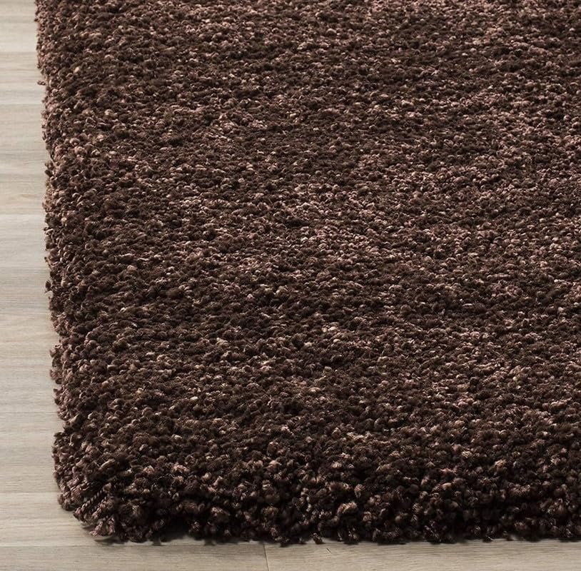 Image of Polyester Fluffy Fur Rugs & Modern Shaggy Floor Carpets for Living Room,Sofa Area,Hall,Kids Room,Guest Room | Elegent Bedside Runners for Besdroom(5X8 Feet Coffee)