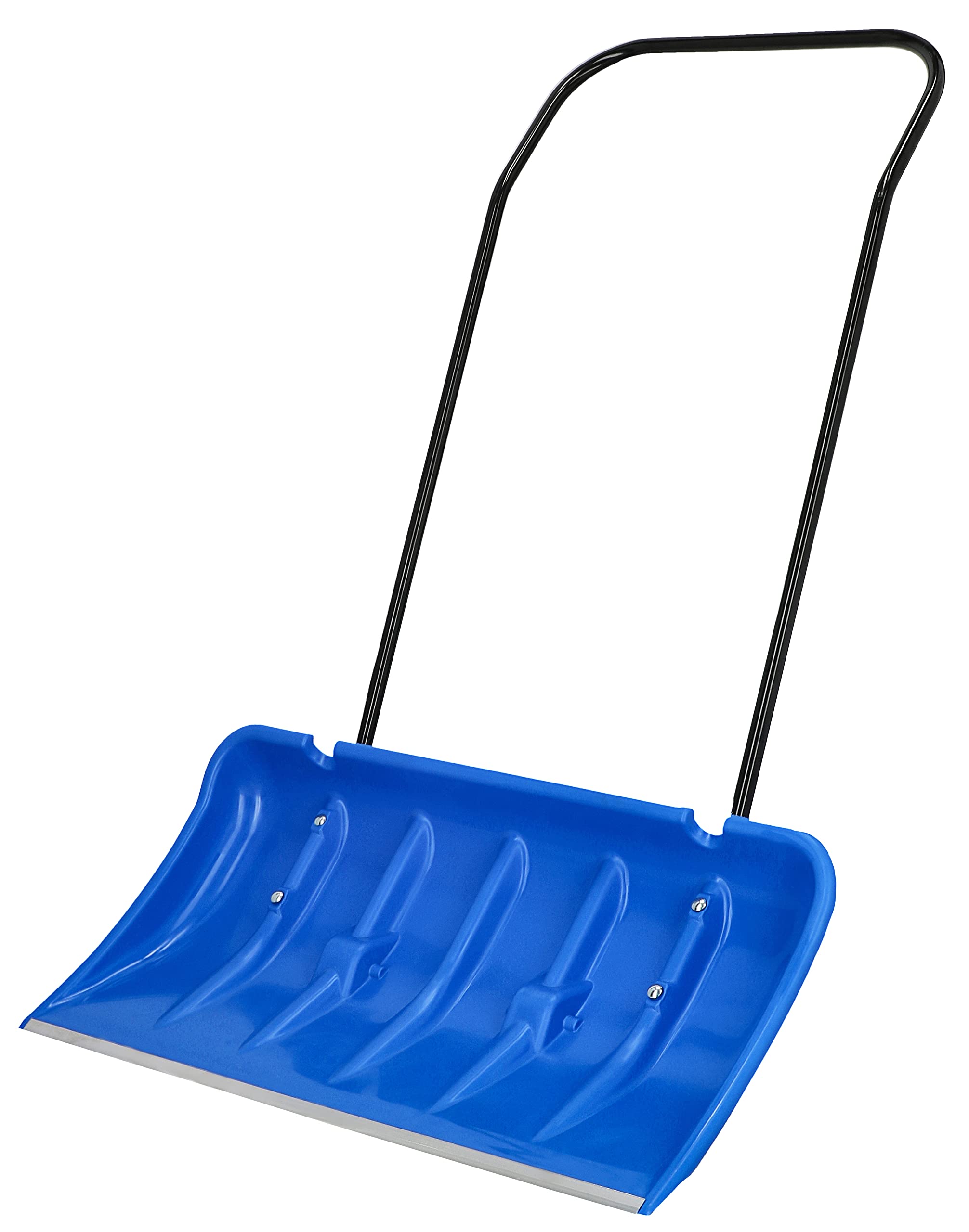 KOTARBAU® Pala da neve con ruote, pala da neve, 80 cm, con bordo in alluminio, con manico in metallo, colore: blu