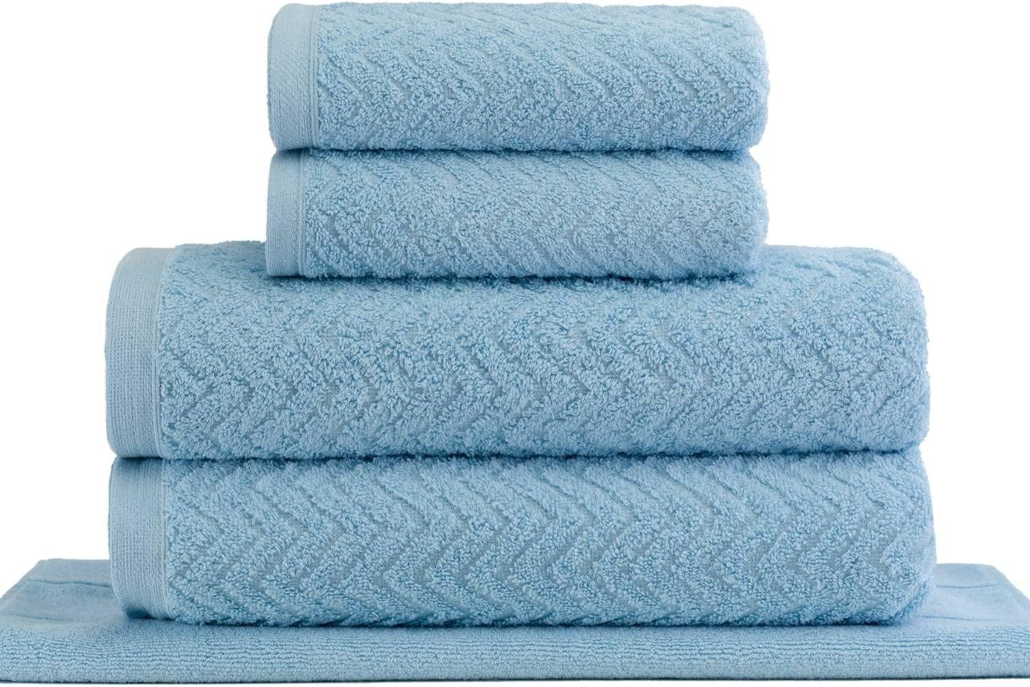Jogo de Toalhas Premium com 5 Peças em Algodão Azul