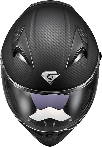 Miniatura 4 de KYPARA Casco de motocicleta de cara completa con visera interna tintada y aprobado por DOT para ciclomotor, ATV Cruiser Scooter (negro mate, mediano)