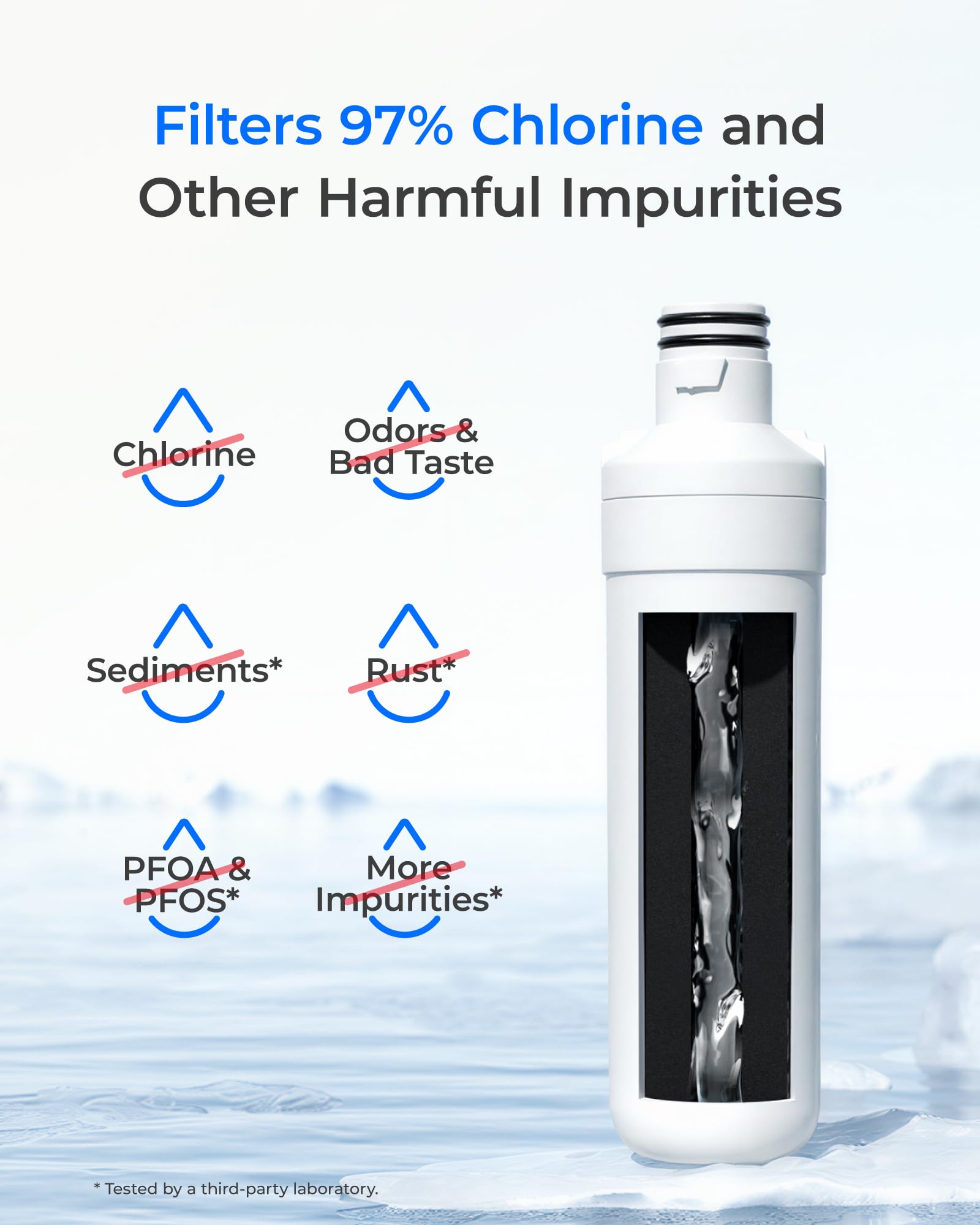 Waterdrop LT1000PC ADQ747935 MDJ64844601 filtr wody do lodówki, zamiennik dla LG® LT1000P®, ADQ74793501, ADQ74793502, Kenmore 46-9980, 9980, certyfikat NSF, opakowanie 3 szt