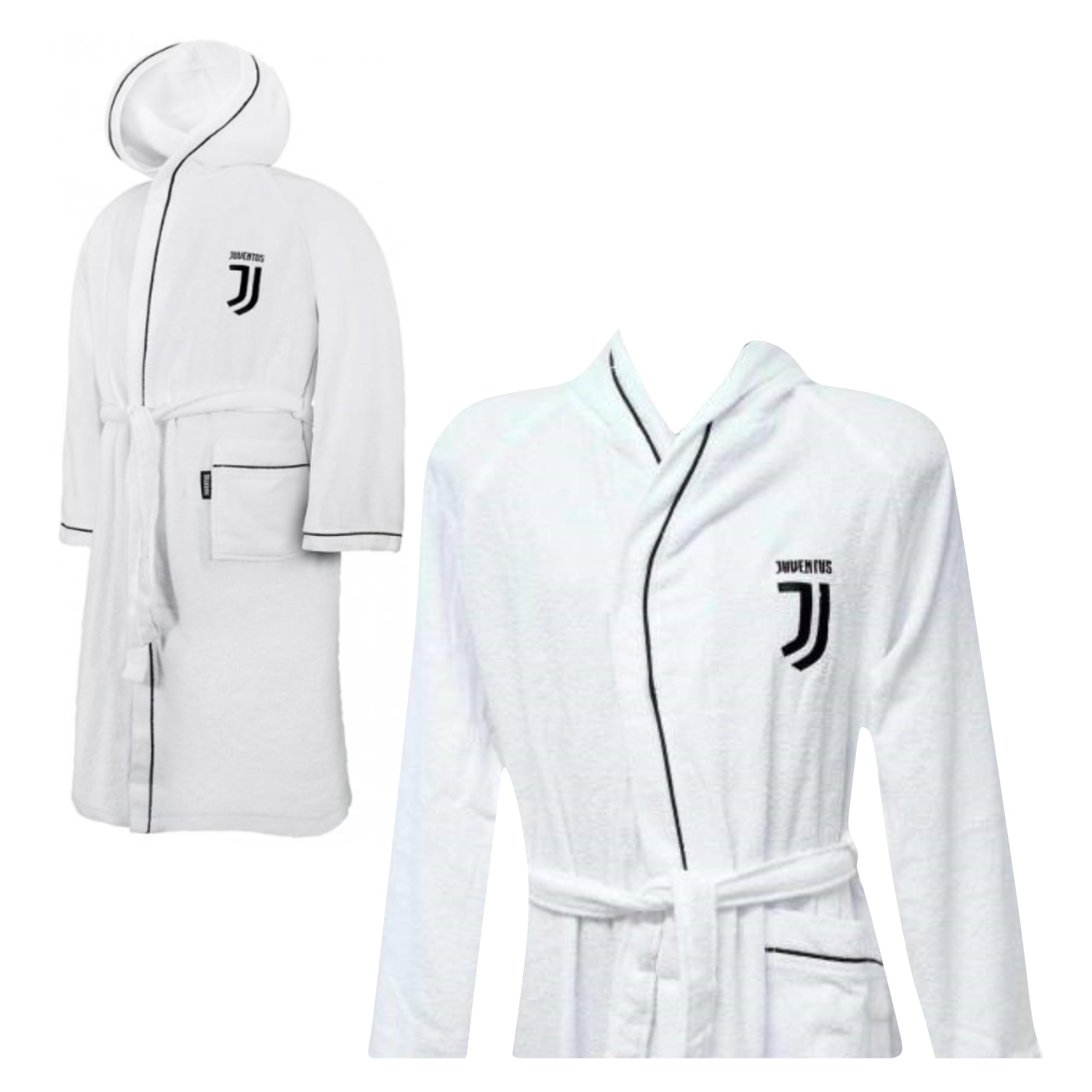 HERMET SRL Accappatoio Juventus Ufficiale Microspugna Adulto Bambino Personalizzabile