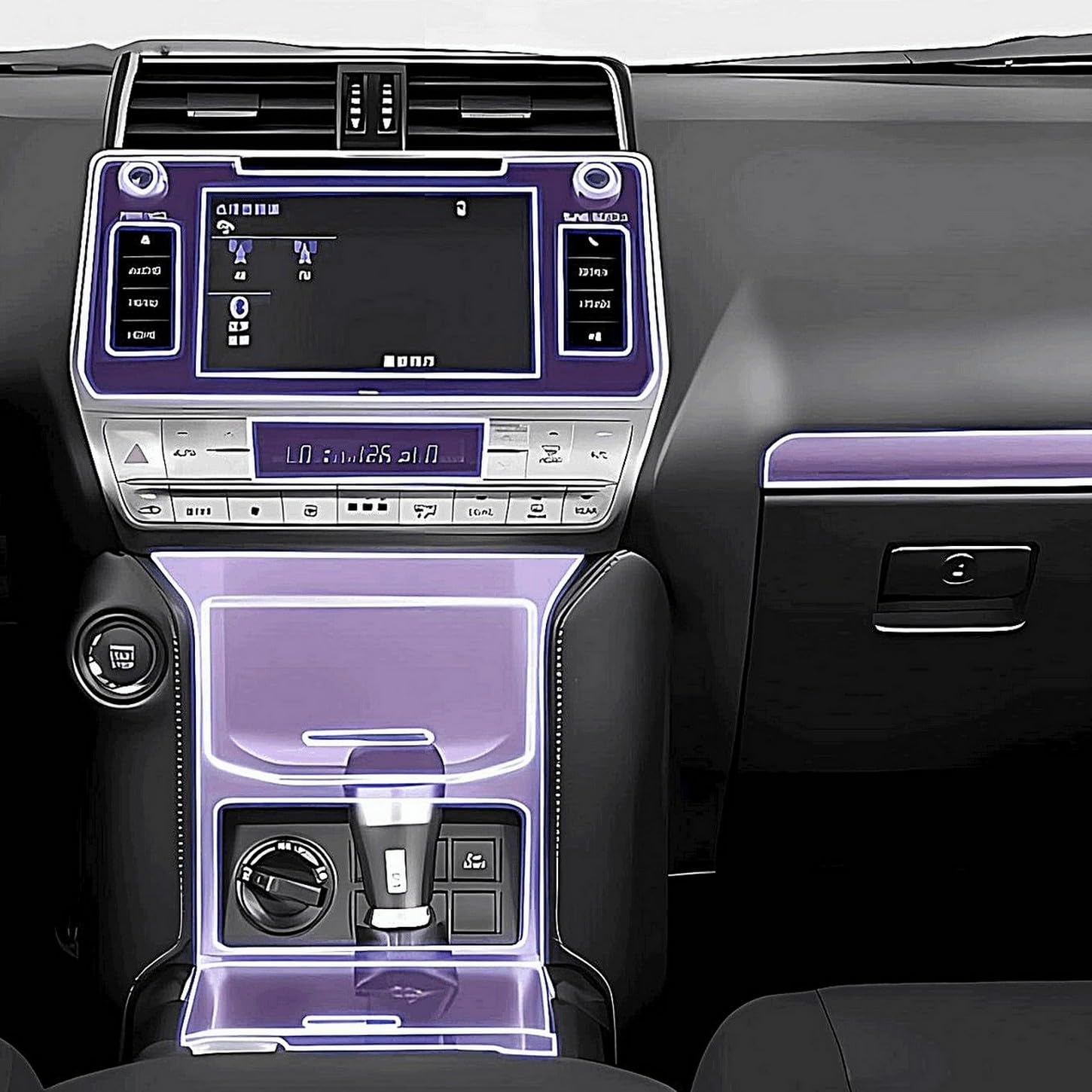 Film de protection transparent anti-rayures pour console Prado 2018