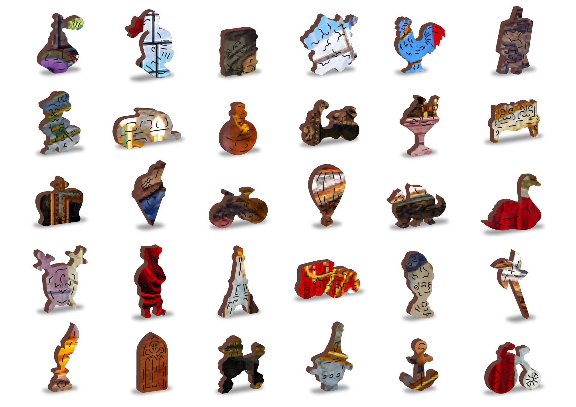 Wooden.City 2000 Elementów Drewniane Puzzle - Zabawka I Unikalne Puzzle Dla Dzieci I Dorosłych - Piękna Układanka Z Układanką Z Niezwykłymi Kawałkami Zwierząt - Puzzli - Idealny Prezent Urodzinowy