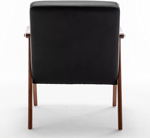 Miniatura 9 de Container Furniture Direct Silla decorativa con tapicería de microfibra y marco de madera maciza muebles clásicos de mediados de siglo para sala de