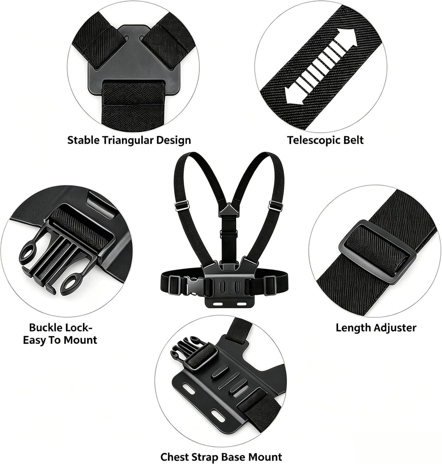 Mobile Phone Chest Mount Harness Strap Holder Cell Phone Clip for Recording VLOG/POV, Accessories Kit Compatible for Most Action Camera and Cellphones image 2