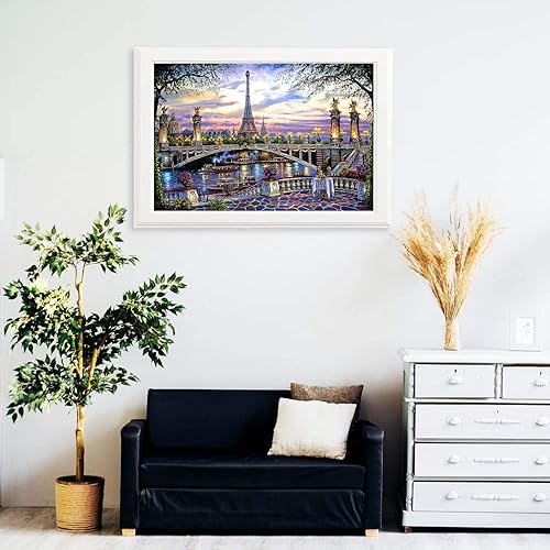 Miniatura 8 de Rompecabezas de madera de 1000 piezas para adultos, rompecabezas de 1000 piezas para adultos y niños mayores, rompecabezas de flores, torre Eiffel,