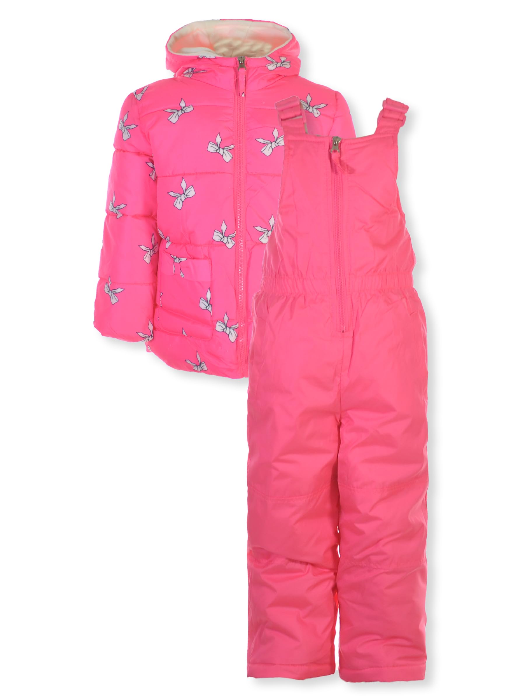 Pink Platinum Girls' 2-Piece Snowsuit Jacket Set Outfit - pink, 3t