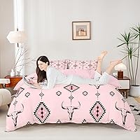 Vista 12 de Funda de edredón de vacas de las tierras altas tamaño Queen, funda de colcha con temática de granja retro occidental con animales salvajes y 2