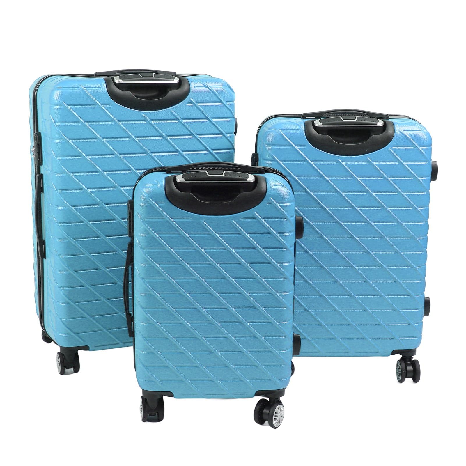 3-częściowy Zestaw Bagażu Hardshell z Zamkiem TSA, nośność 150 Kg na Długoterminowe Podróże i Wyjazdy Służbowe (BLUE)