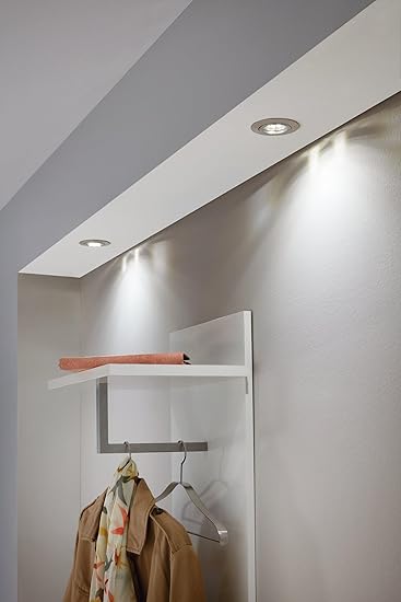 Eglo EGLO Inbouwspot Tedo, spot van gegoten aluminium in mat nikkel, inbouwlamp met GU10-fitting, inclusief led-lamp, inbouwspot plat, draaibaar, Ø 8 cm photo 2