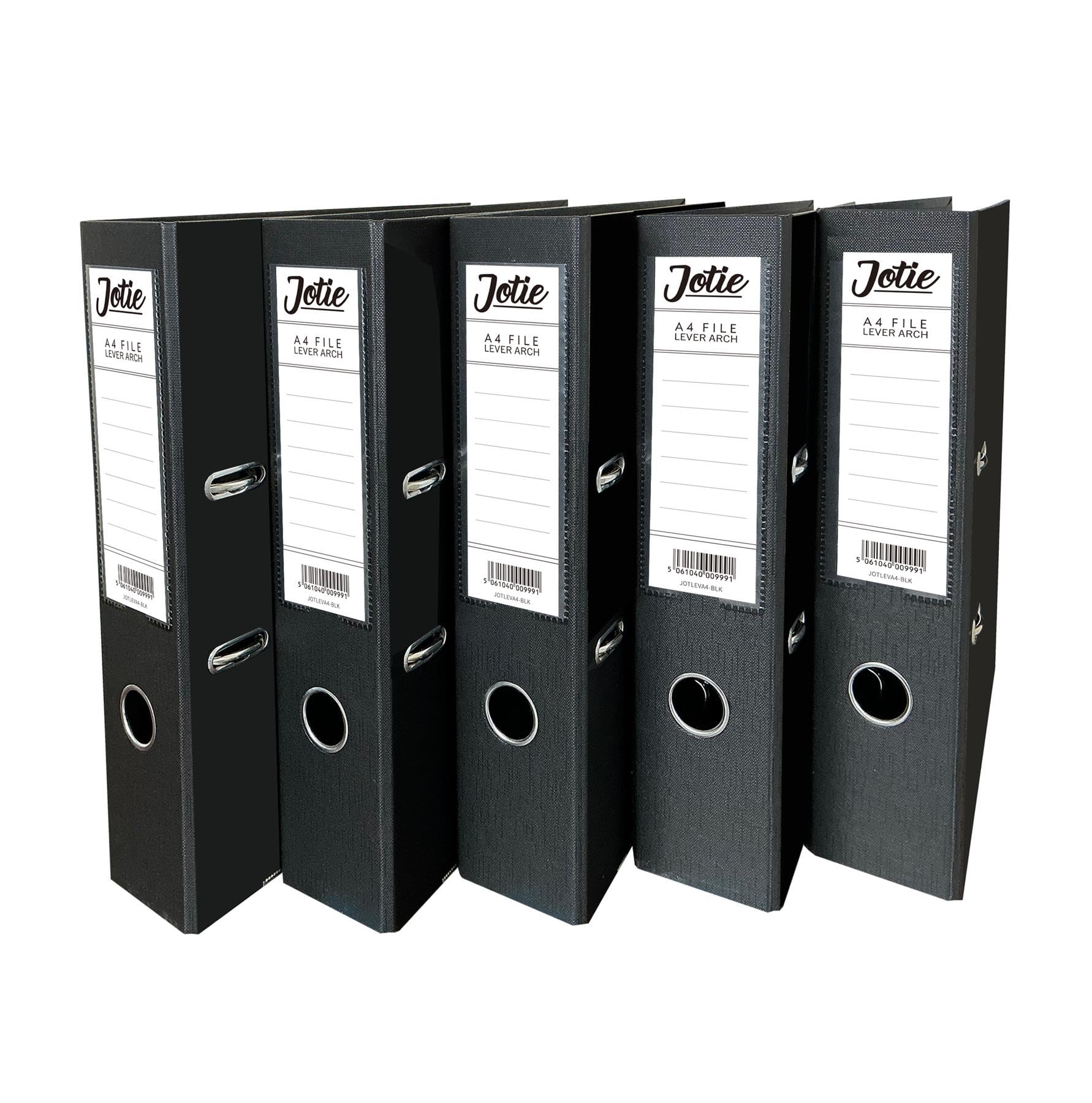 Set of 5 Black A4 Lever Arch Files for Paperwork A4 Folders with 70mm Spine, Thumb Ring & Elegant Anti-Spill Cover | Large Ring Binders | File Storage & Office Supplies