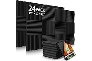 24 Pack Soundproofing Acoustic Panels Self Adhesive, 2" X 12" X 12"...