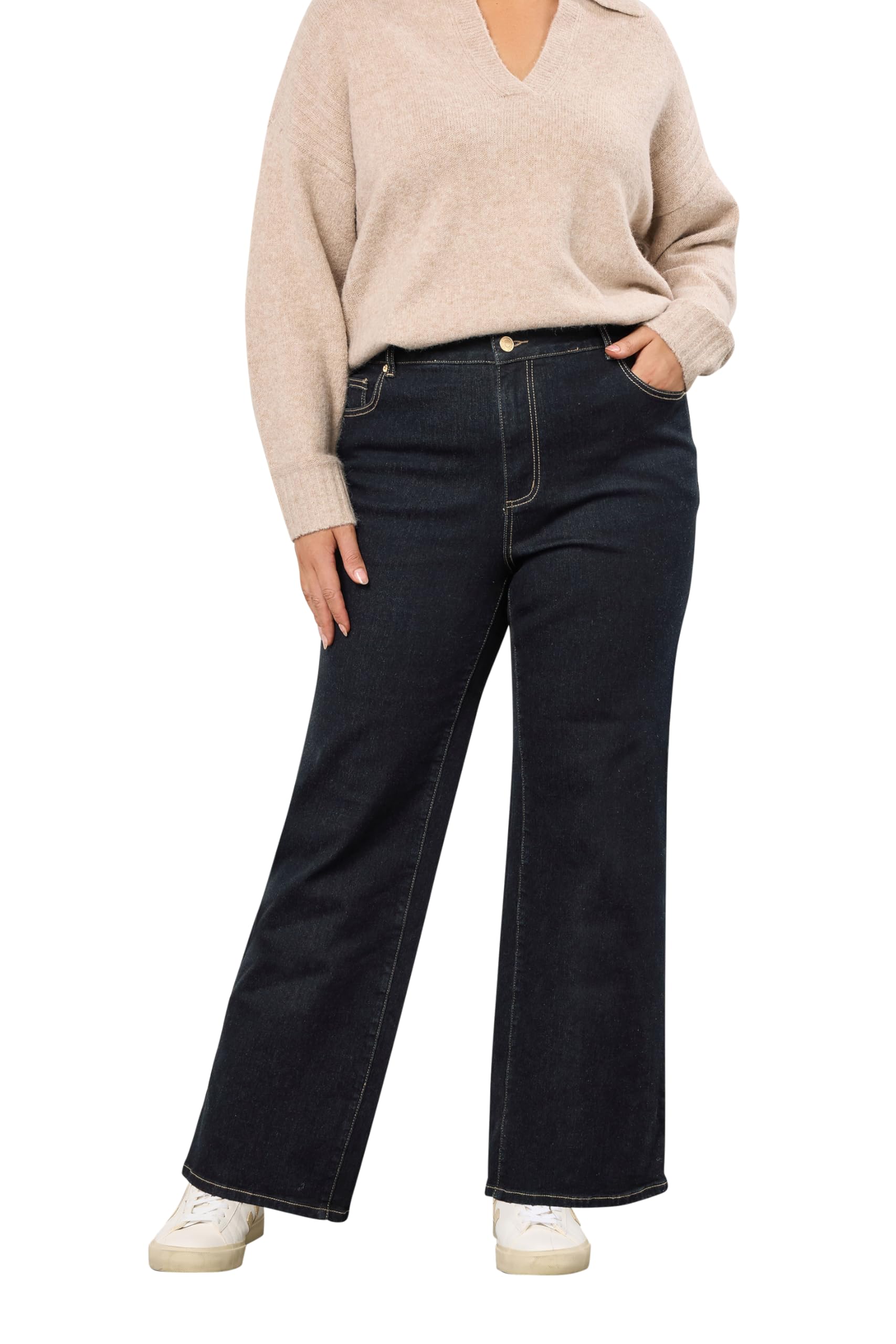 Evans Women's Wide Leg Jeans - Indigo - Size 18