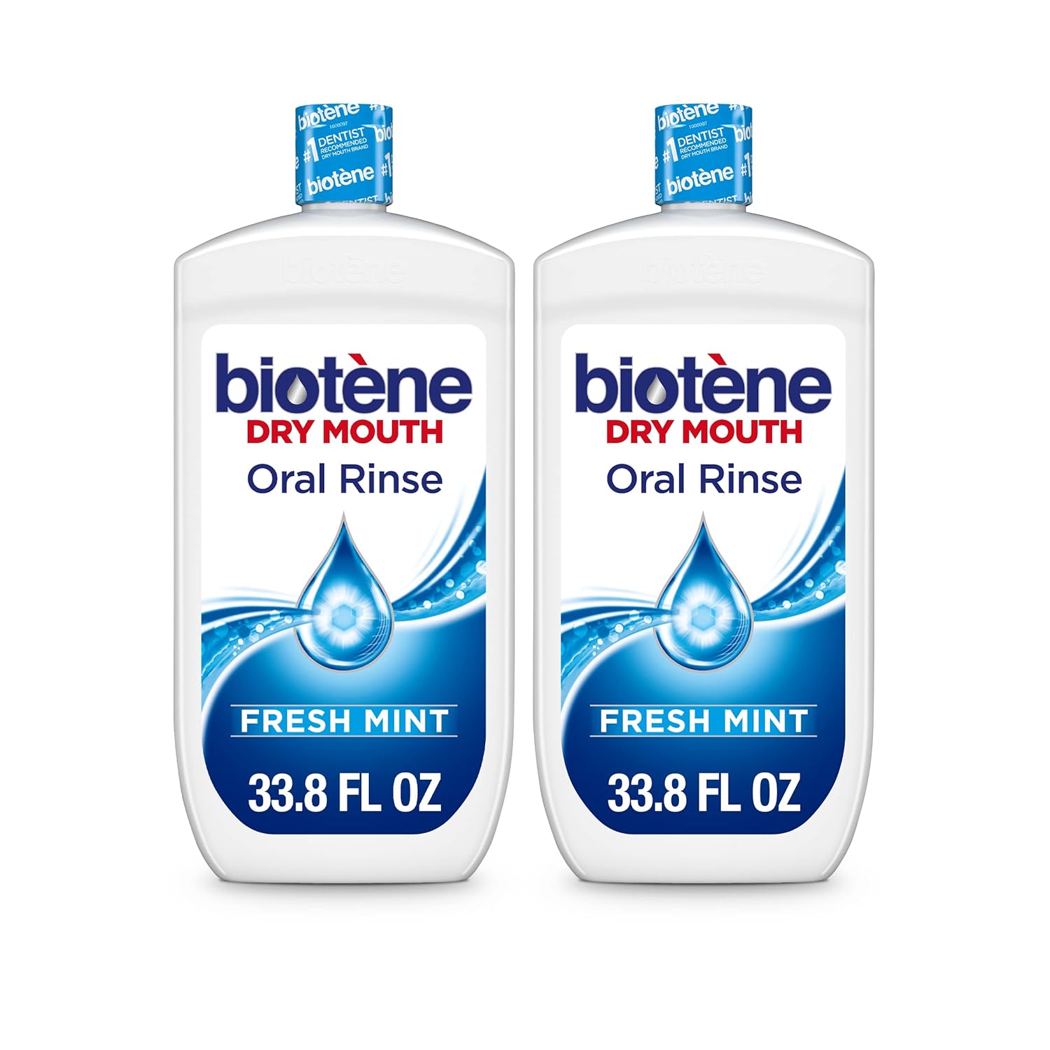Biotene Oral Rinse Mouthwash for Dry Mouth, Breath Freshener and Dry Mouth Treatment, Fresh Mint - 2x33.8 fl oz Fresh Mint 33.8 Fl Oz (Pack of 2) - Image 1 of 9