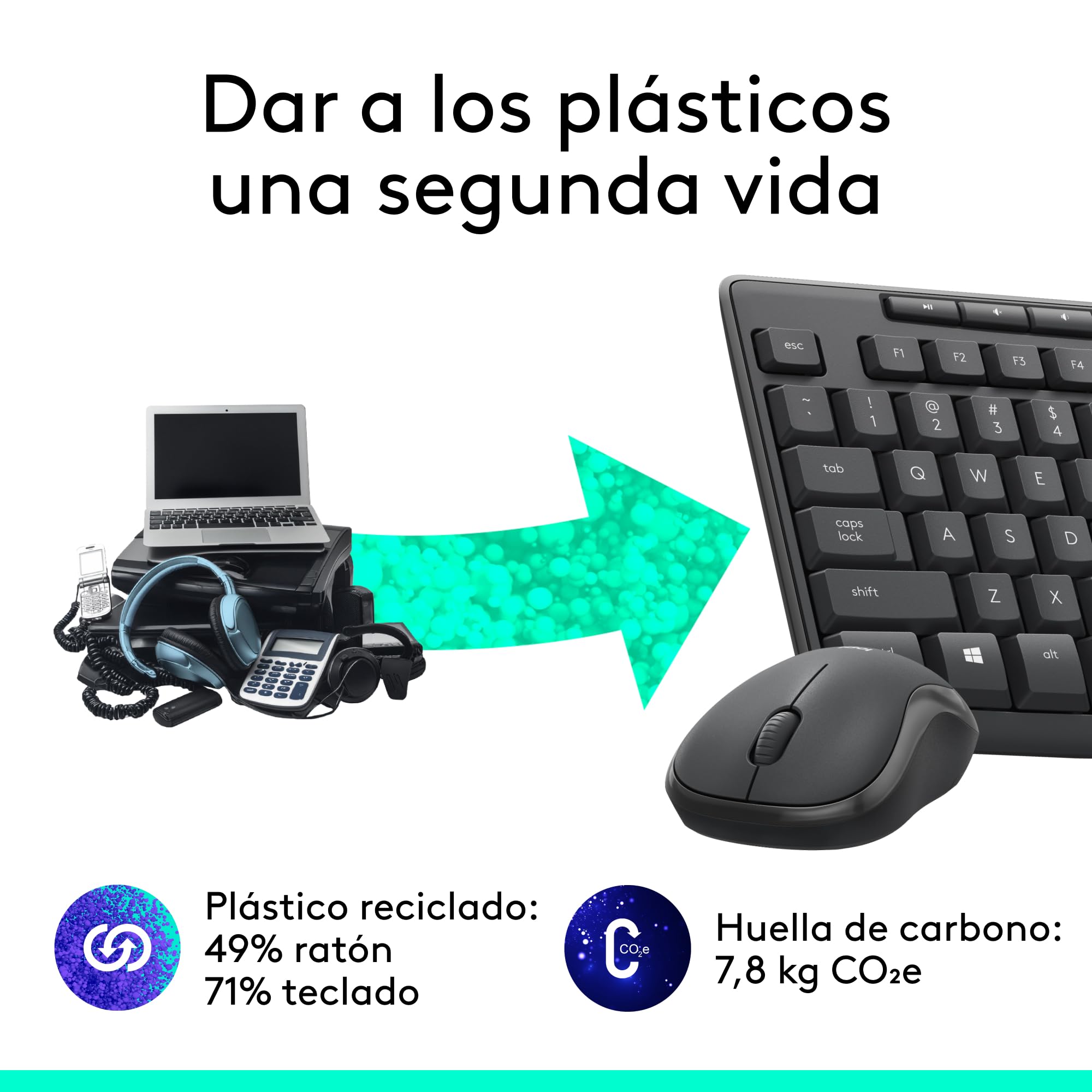 Logitech MK295 Silent Combinación de Teclado y Ratón Inalámbricos con SilentTouch, Seguimiento Óptico, Tecnología Inalámbrica sin Demoras, 90% Menos de Ruido, QWERTY Español, Negro