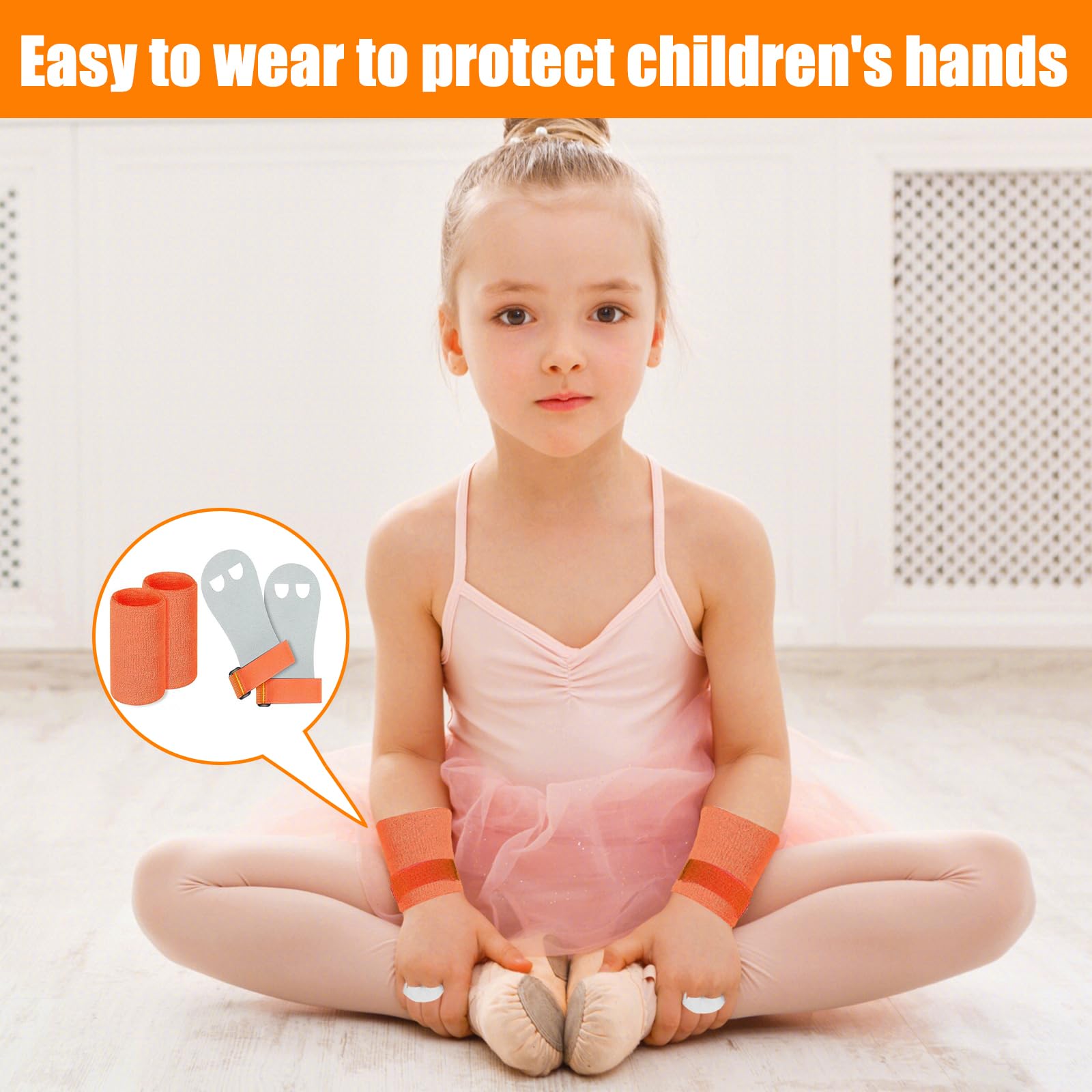 JSTHHTT 2 Juegos Almohadillas de Agarre para Niños, Calleras para Cross Training, Calleras para Crossfit Mujer, Pull-Up Grips para Niños, Guantes de Entrenamiento de Piel