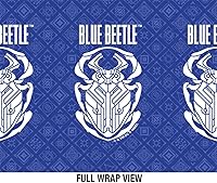 Vista 3 de Blue Beetle (2023) OFFICIAL Circuit Beetle Logo - Botella de agua aislada de 24 onzas, resistente a fugas, acero inoxidable aislado al vacío