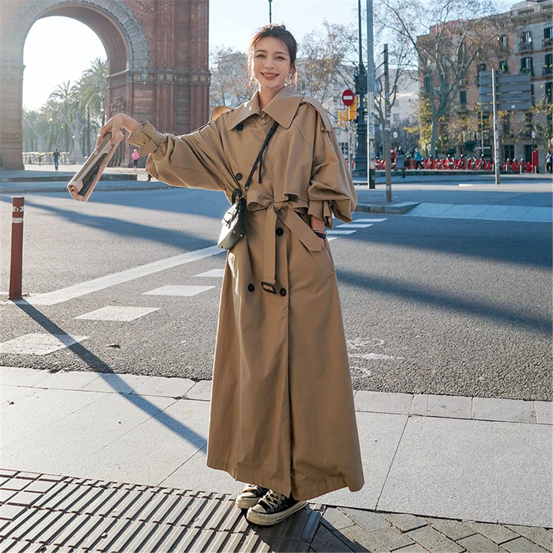 Amazon.com: Loose Plus Size X Long Women's Trench Coat Double