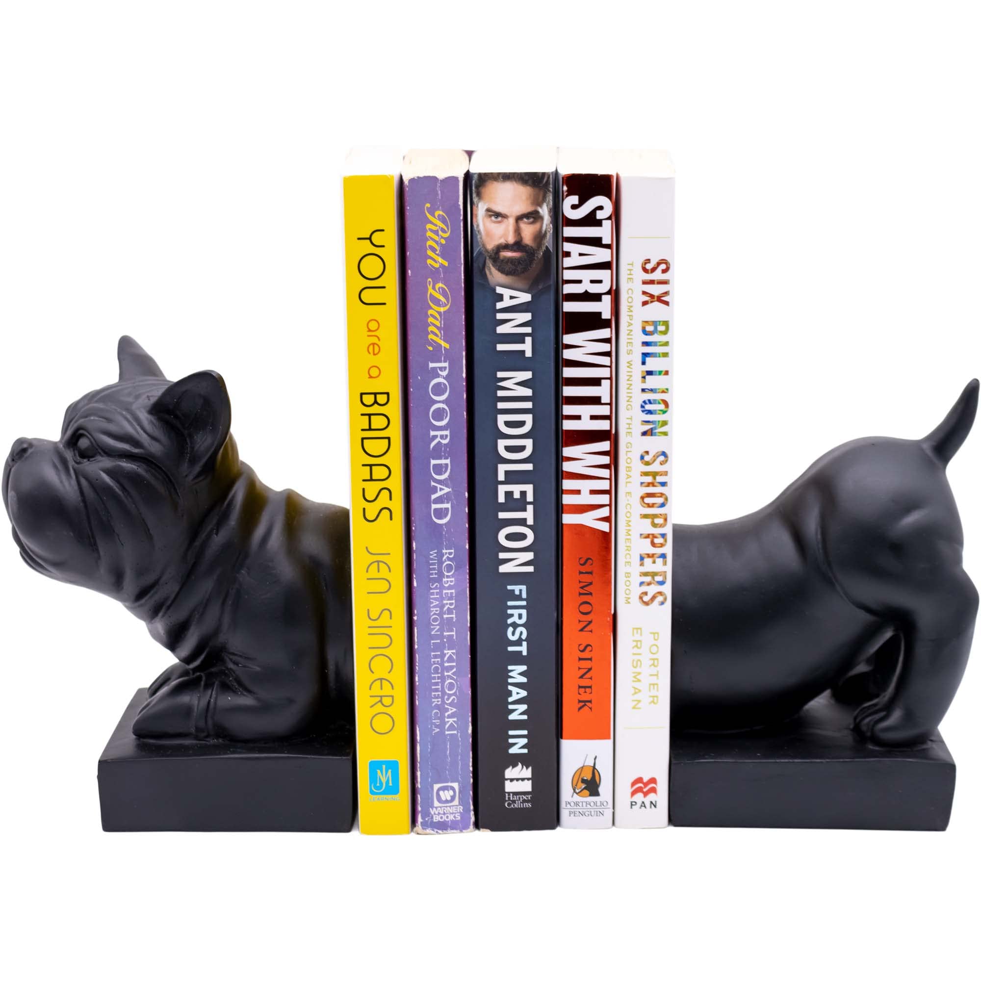 Maison Des Cadeaux Sausage Dog Polyresin Black Weighted Base Bookends Set