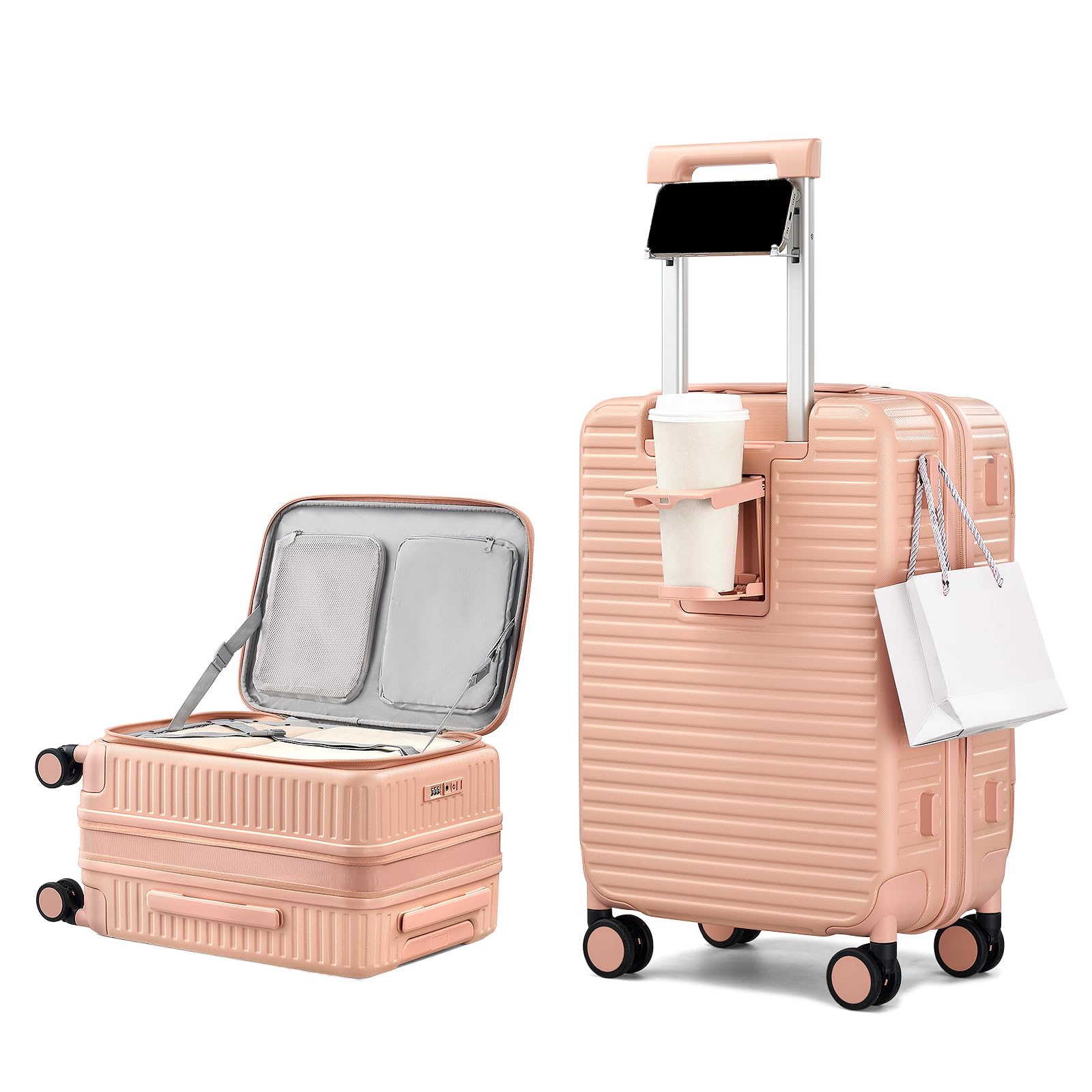 20 Inch Carry on Luggage 22x14x9 Airline Approved Hard Shell Suitcases with Wheels Top Opening Expandable Carry on